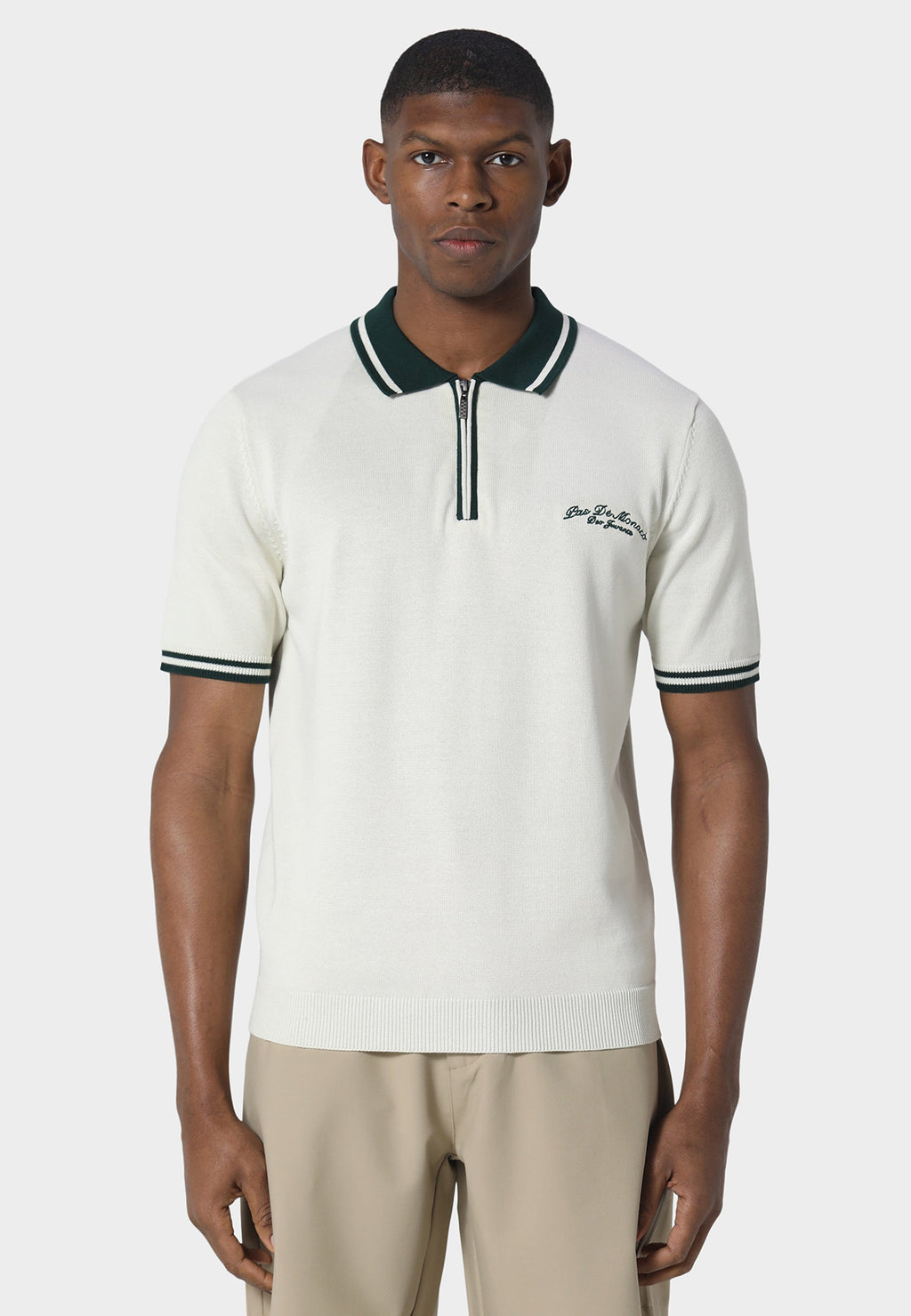 Signature Off White Knitted Polo