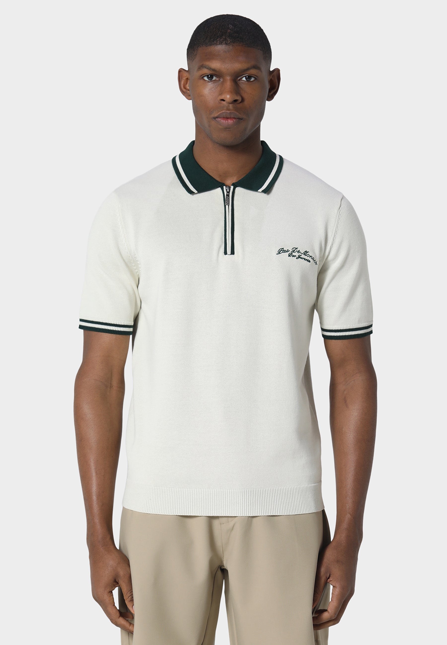 Signature Off White Knitted Polo