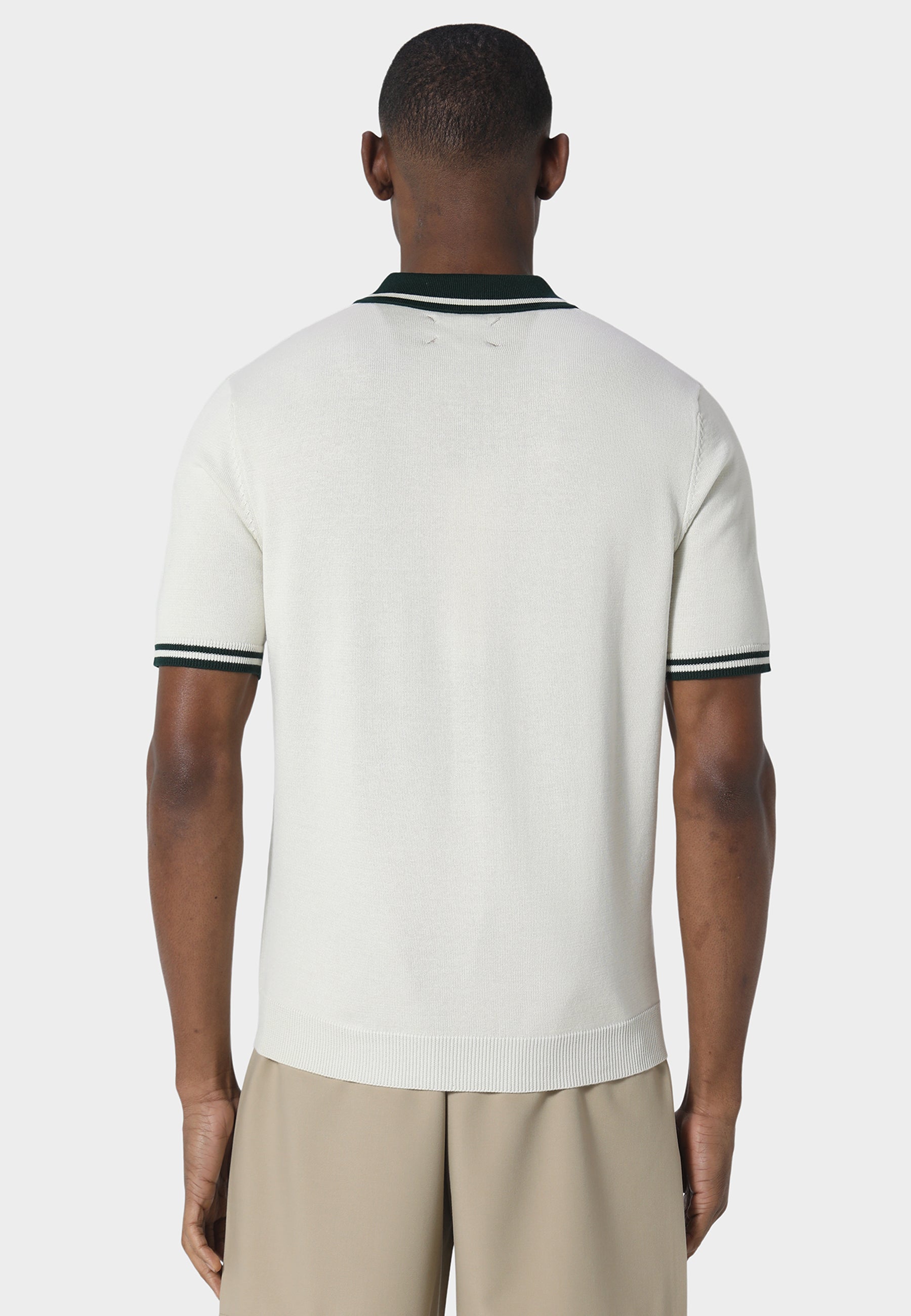 Signature Off White Knitted Polo
