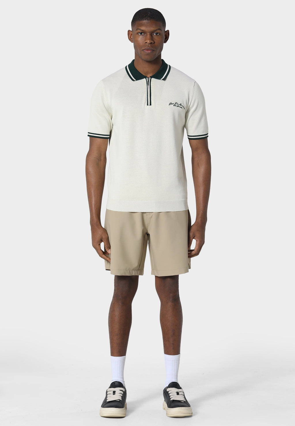 Signature Off White Knitted Polo
