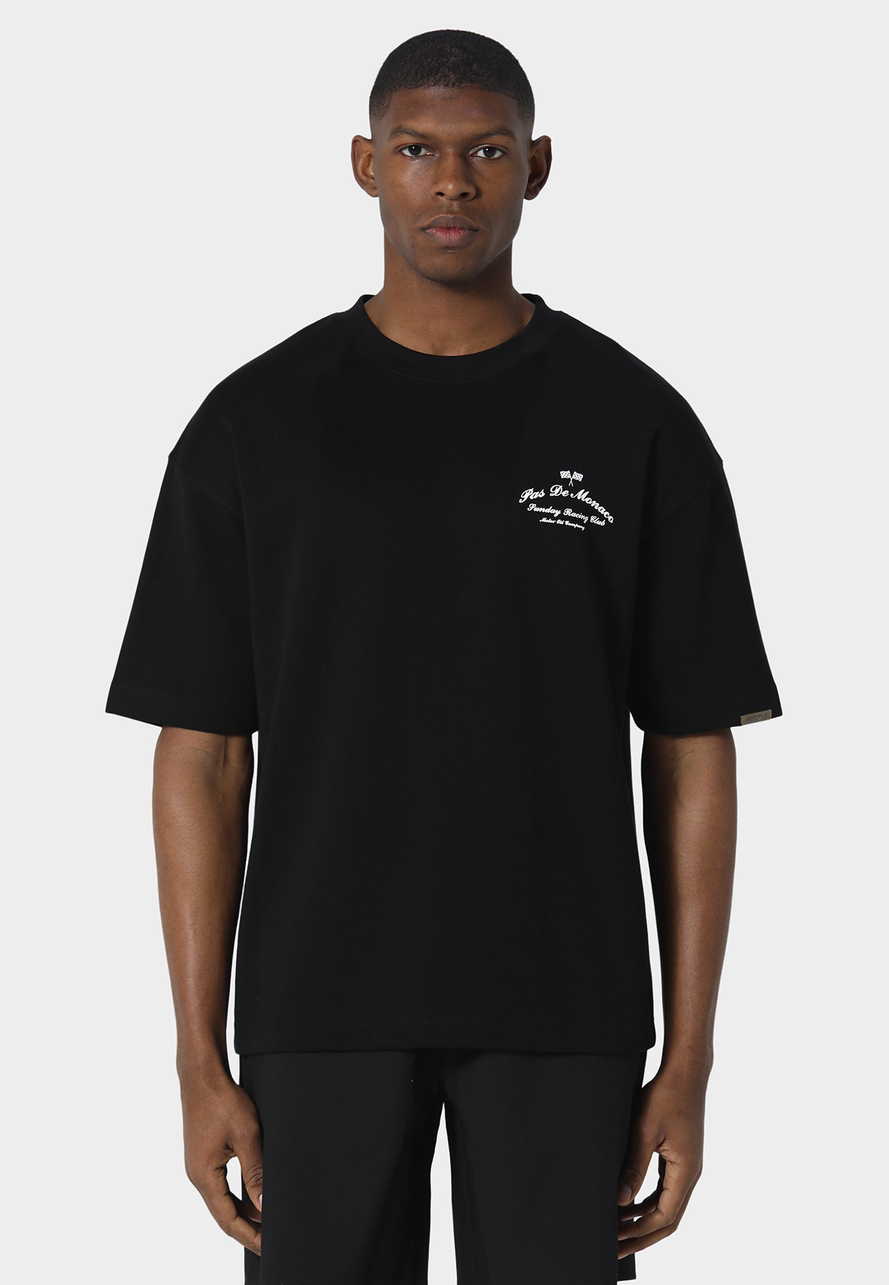Slanted Black T-Shirt – THELABELYARD