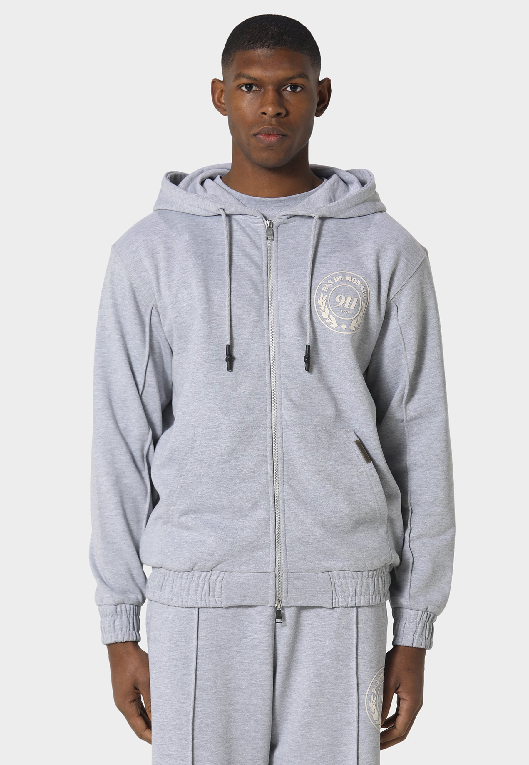 Vortex Marl Grey Zip Hoodie