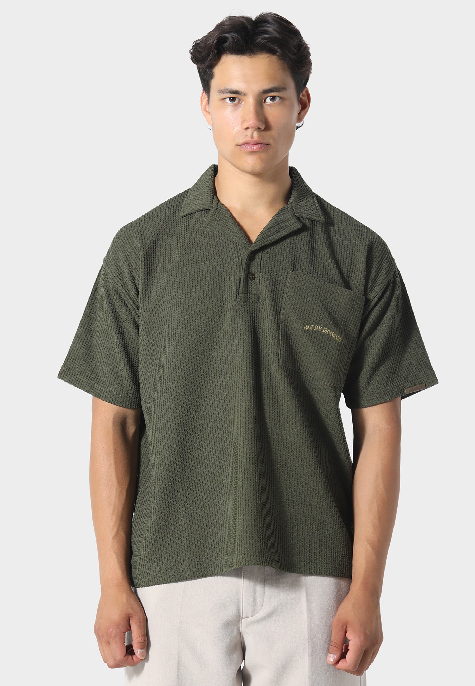 Waffle Khaki Polo