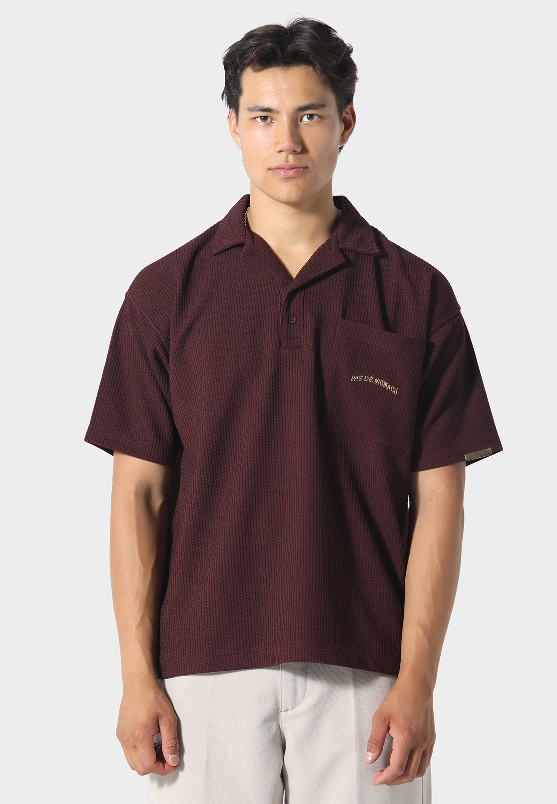 Waffle Deep Maroon Polo