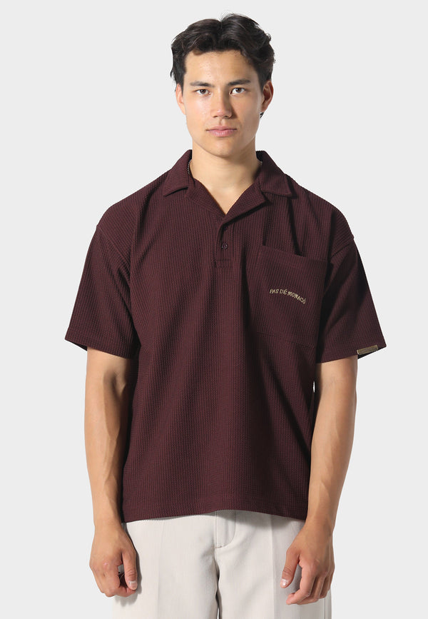 Waffle Deep Maroon Polo