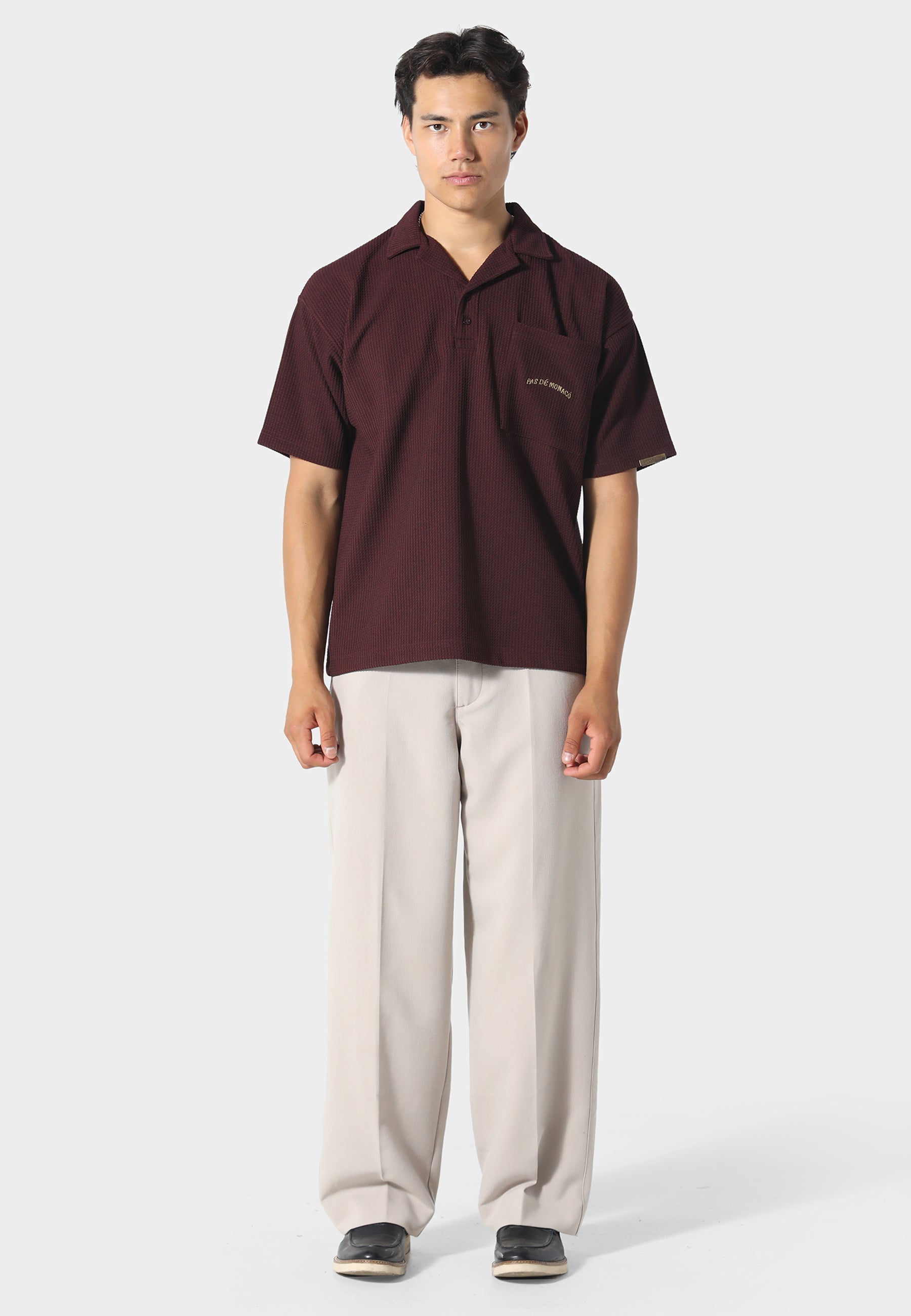 Waffle Deep Maroon Polo