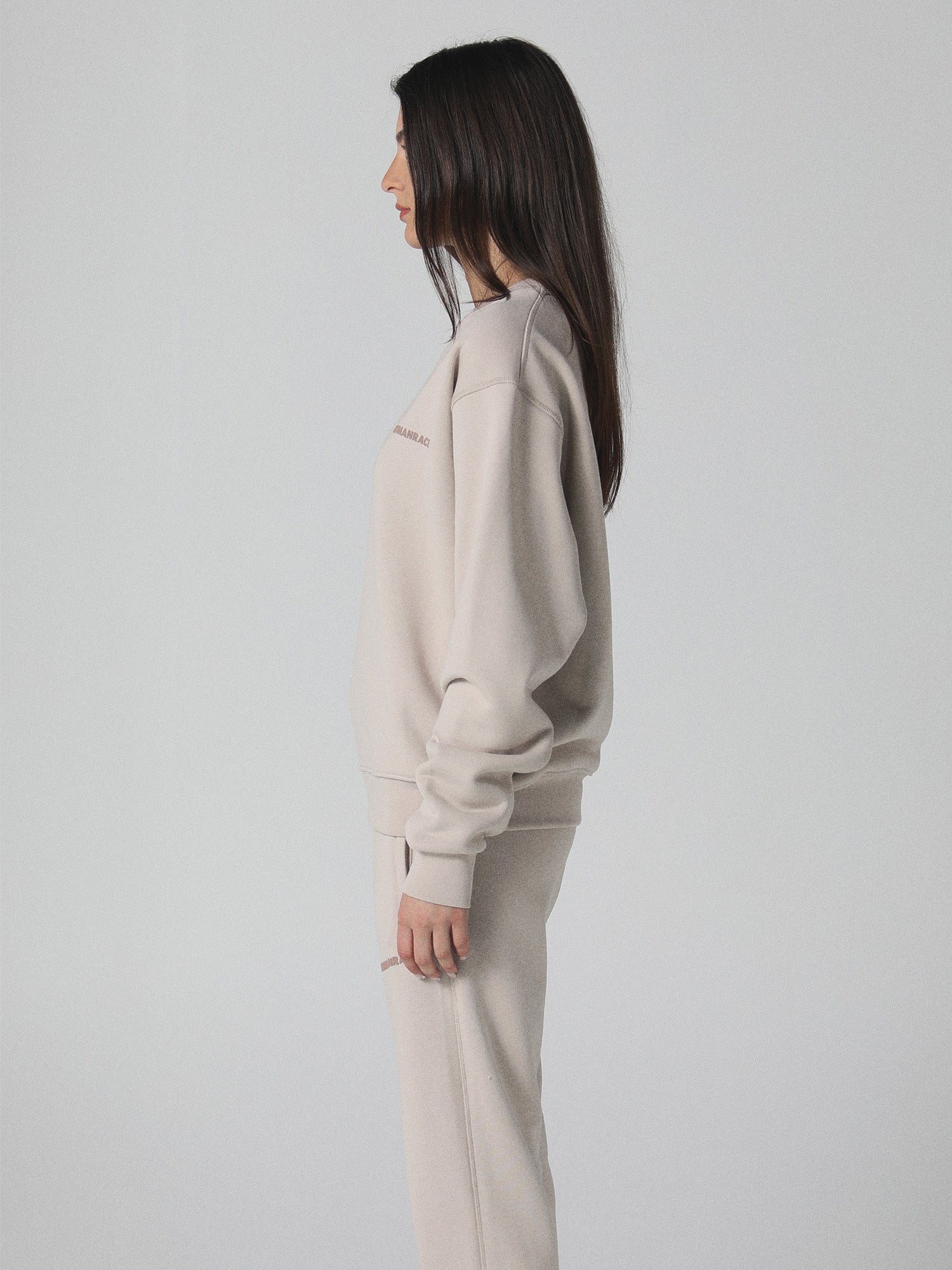 World Crewneck in Deep Taupe