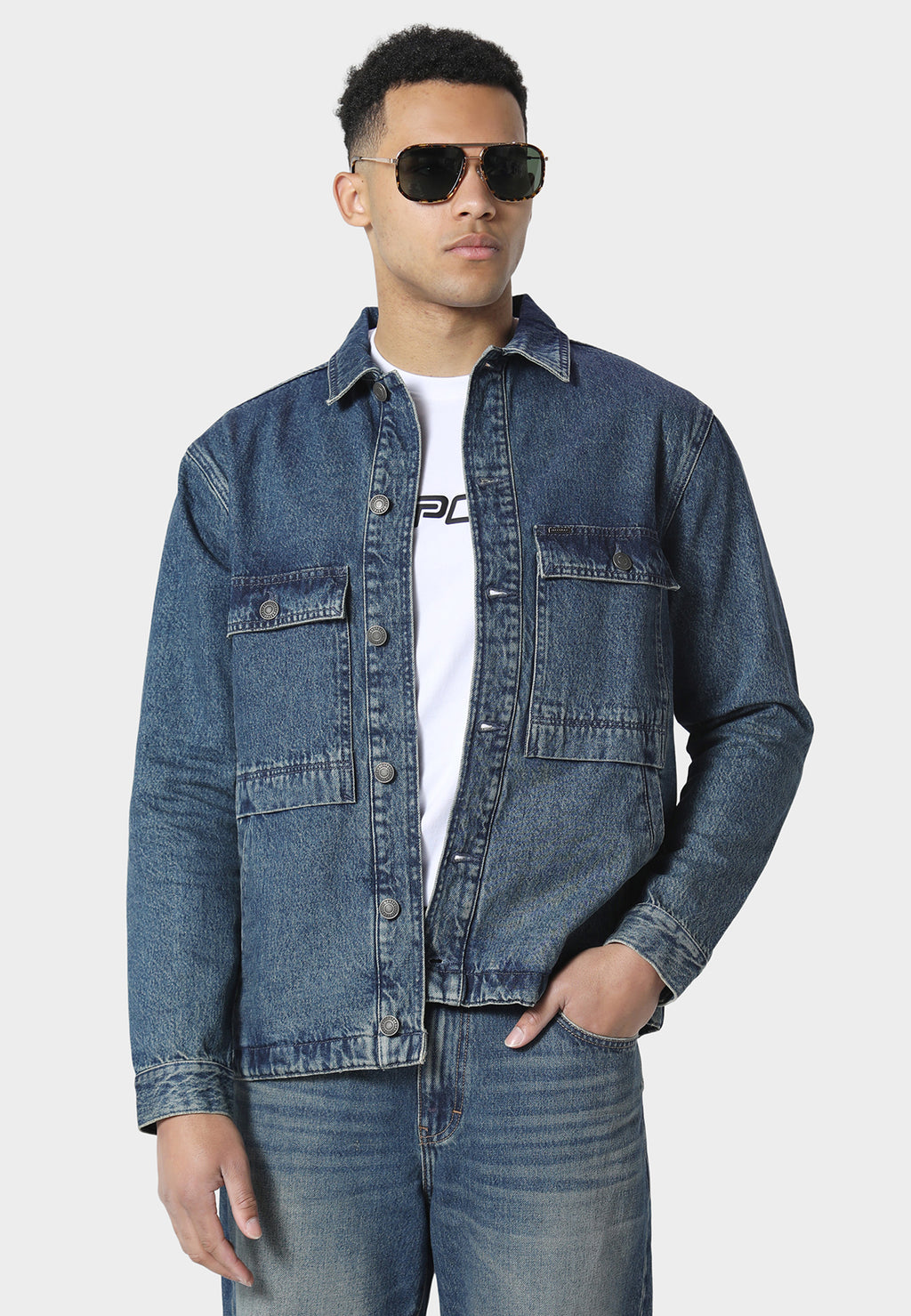 Zerane Mid Blue Denim Jacket